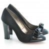 Eleganckie buty damskie 1226 lakierowane czarne+czarna antylopa