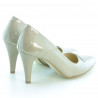Eleganckie buty damskie 1231 lakierowane beżowe