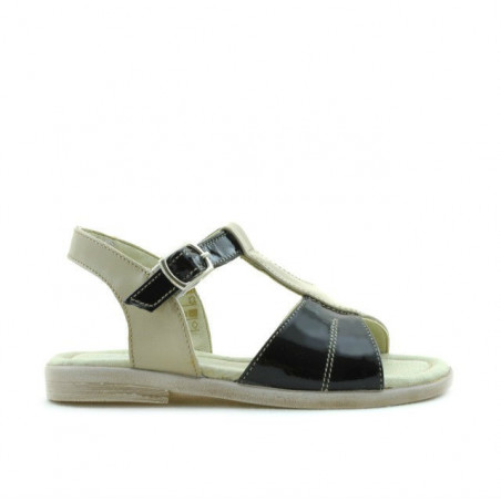 Sandały dla małych dzieci 40c lakier beż+czarny
