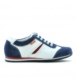 Buty dziecięce 136 indygo welur+białe