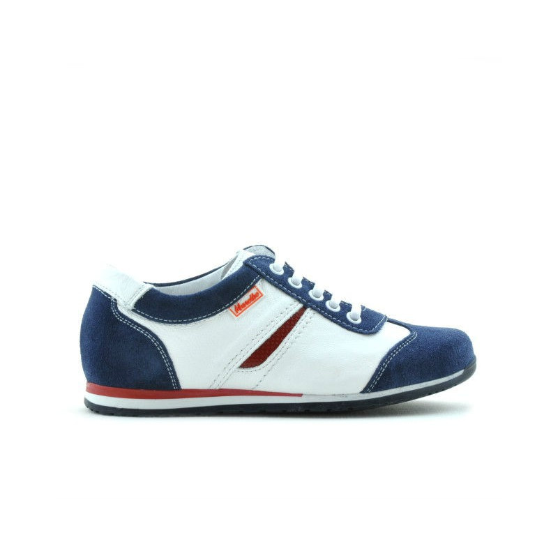 Buty dziecięce 136 indygo welur+białe