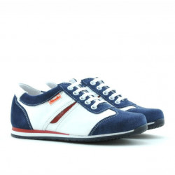 Buty dziecięce 136 indygo welur+białe