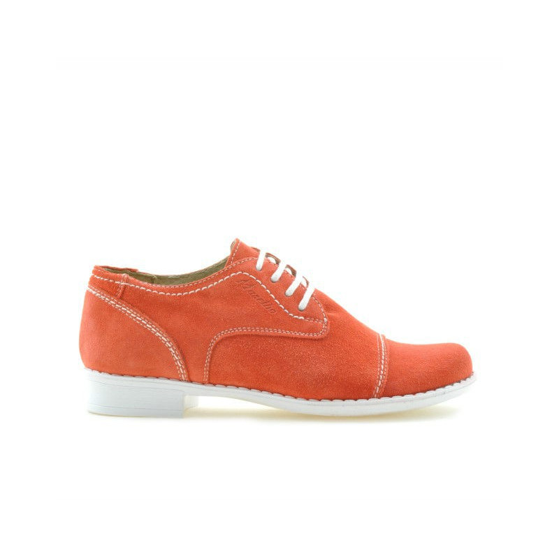 Buty dziecięce 131 czerwony koral zamsz