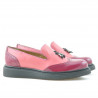 Damskie buty casual 659 lakierowane fuksja kombinowane