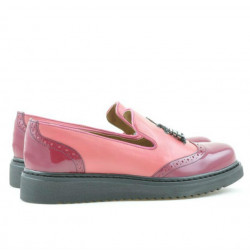Damskie buty casual 659 lakierowane fuksja kombinowane