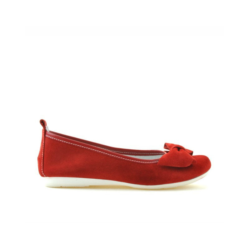 Dziecięce buty 141 czerwone welurowe
