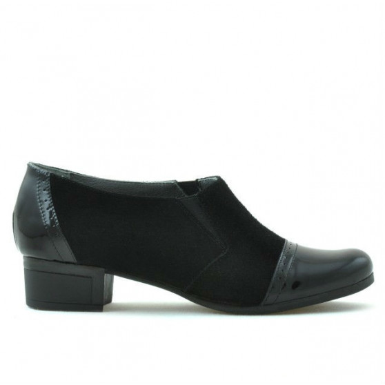 Casualowe buty damskie 651 czarny lakier łączony