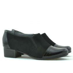 Casualowe buty damskie 651 czarny lakier łączony