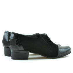 Casualowe buty damskie 651 czarny lakier łączony