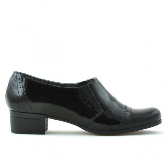 Damskie buty casual lakierowane czarne 651
