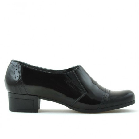Damskie buty casual lakierowane czarne 651