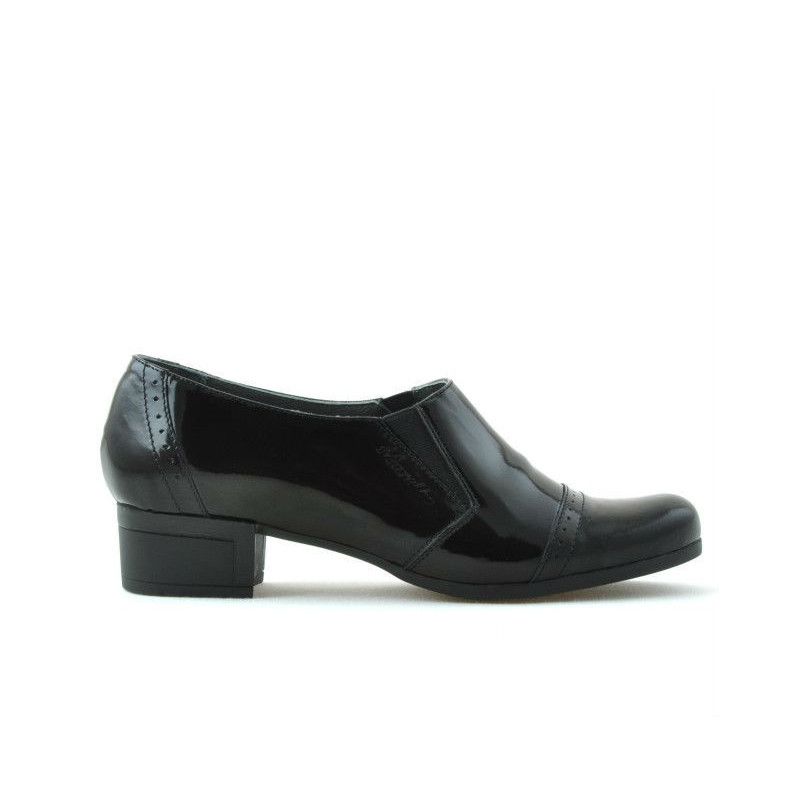 Damskie buty casual lakierowane czarne 651