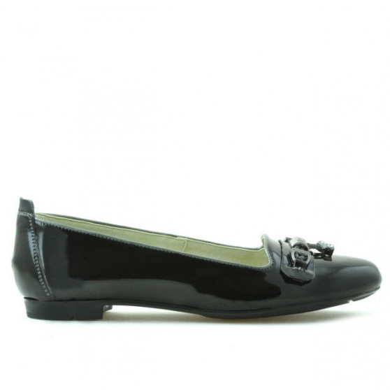 Damskie buty casual 639 lakier czarny