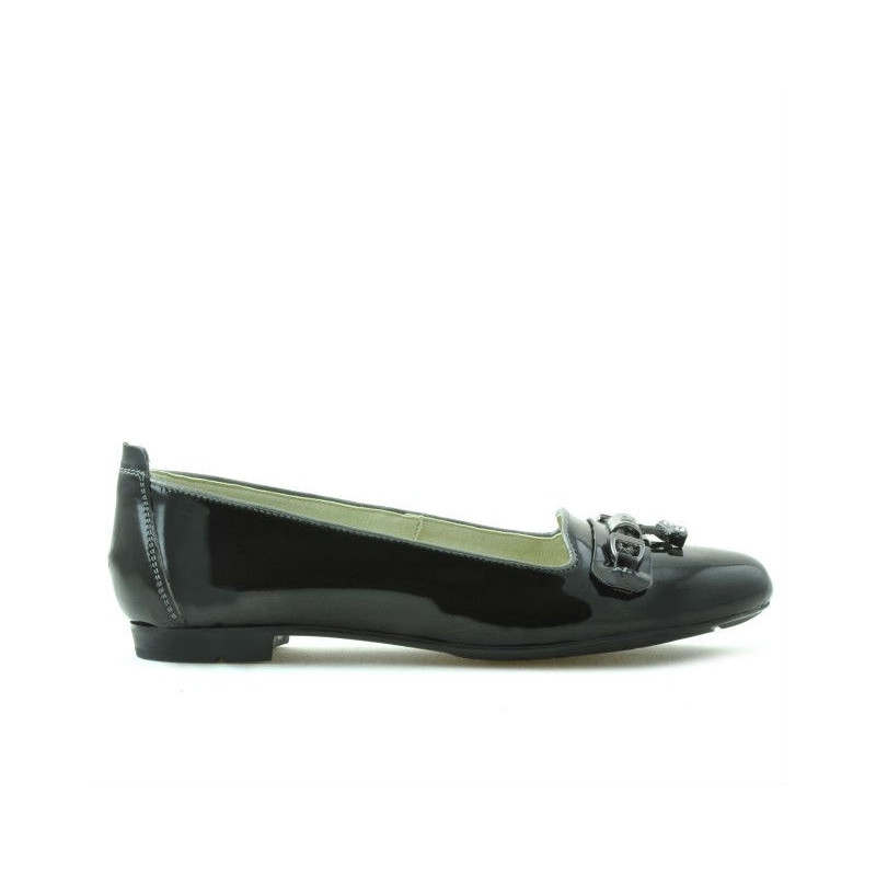 Damskie buty casual 639 lakier czarny