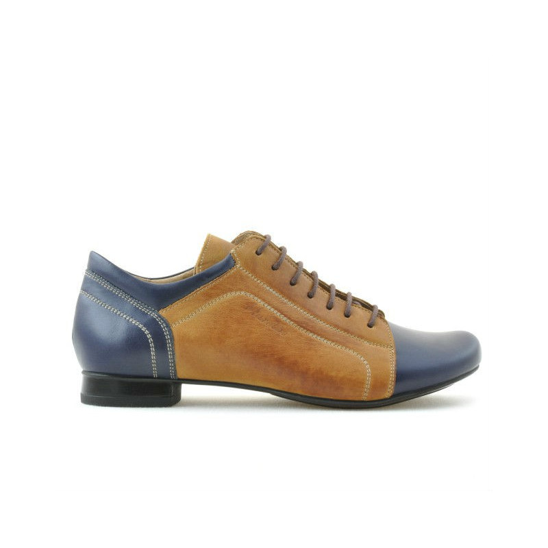 Damskie buty casual 645 indygo+brązowe