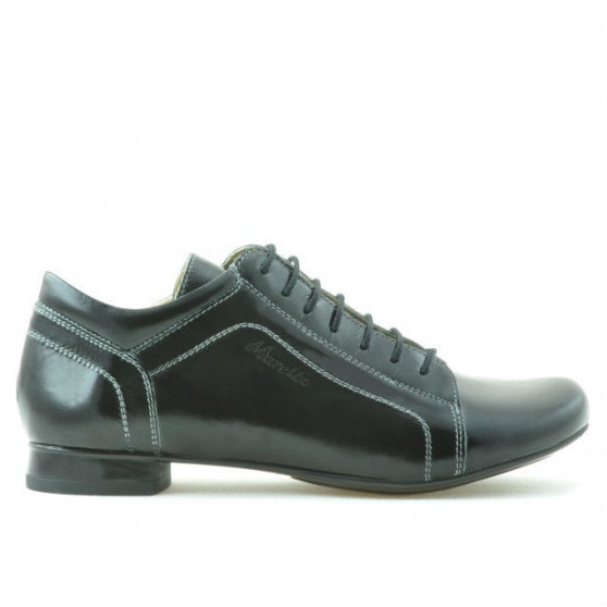 Damskie buty casual 645 czarna lakierowana skóra