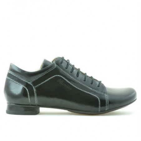 Damskie buty casual 645 czarna lakierowana skóra