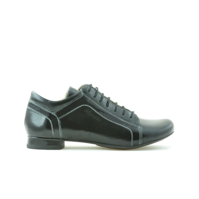 Damskie buty casual 645 czarna lakierowana skóra