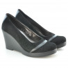 Buty casual damskie 647 czarny zamsz