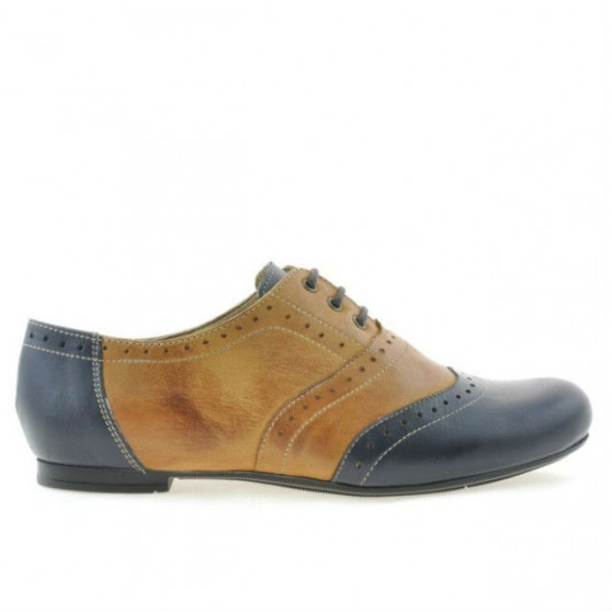 Damskie buty casual 186 indygo+brązowe