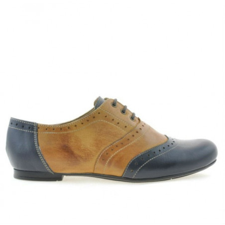 Damskie buty casual 186 indygo+brązowe