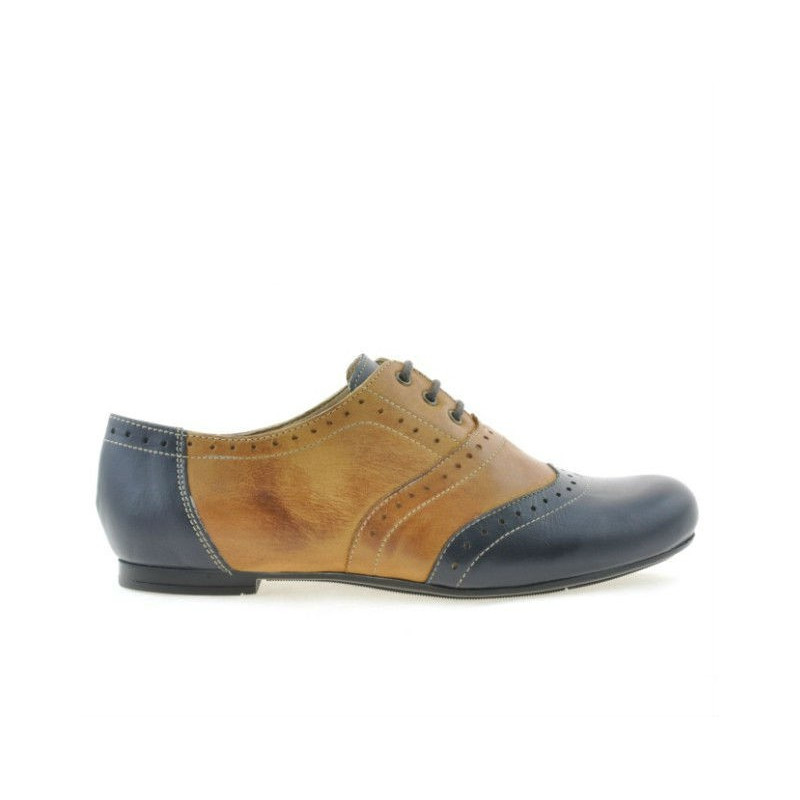 Damskie buty casual 186 indygo+brązowe