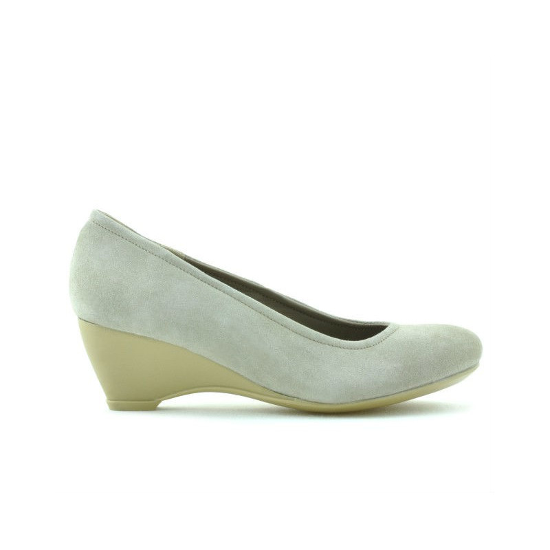 Damskie buty casual 152-1 piasek zamsz