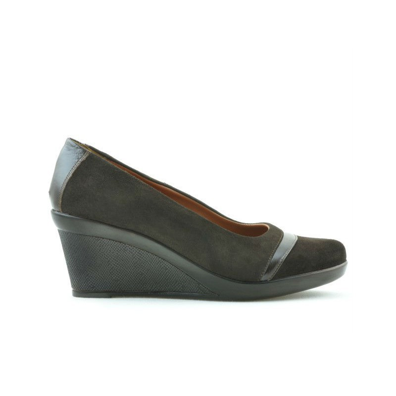 Damskie buty casual 647 w kolorze kawy z weluru