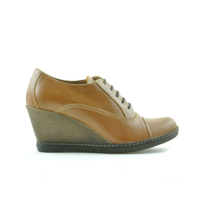 Damskie buty casual 609 brązowe woskowane