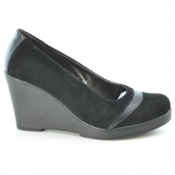 Buty casual damskie 647 czarny zamsz