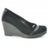 Buty casual damskie 647 czarny zamsz