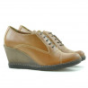 Damskie buty casual 609 brązowe woskowane