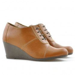 Damskie buty casual 656 brązowe woskowane