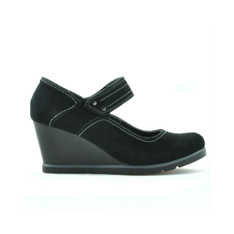 Damskie buty casual 199 czarne welurowe