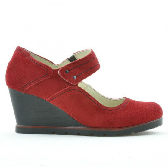Casualowe damskie buty 199 czerwony zamsz