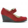Casualowe damskie buty 199 czerwony zamsz