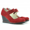 Casualowe damskie buty 199 czerwony zamsz