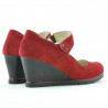 Casualowe damskie buty 199 czerwony zamsz