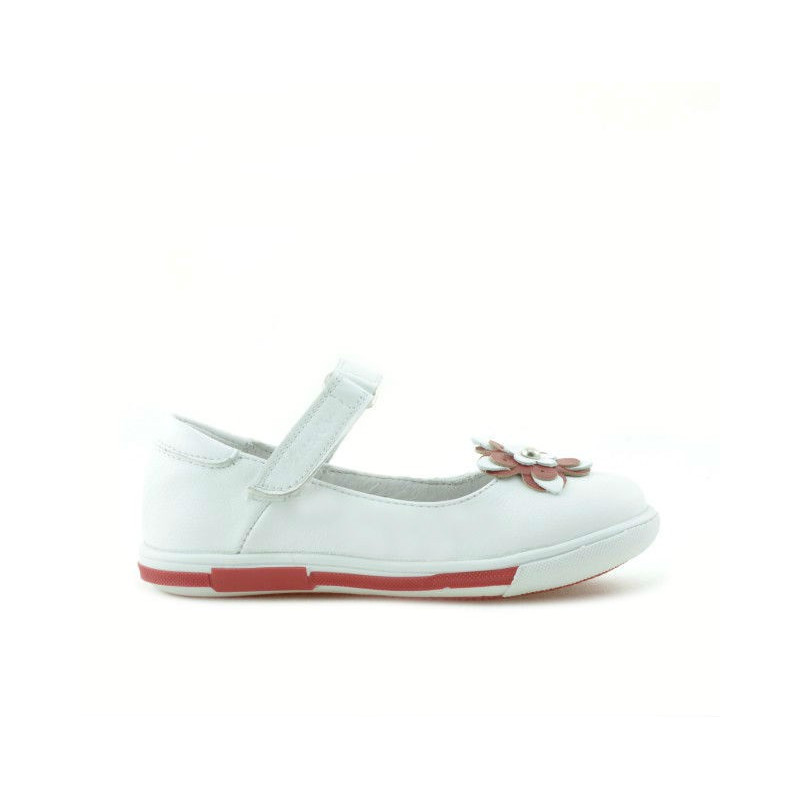 Dziecięce buty 06c białe + czerwone