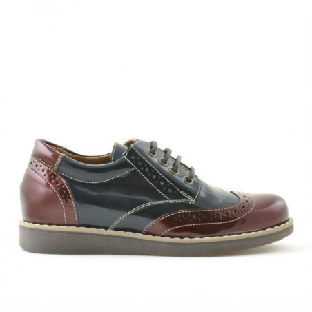 Buty dziecięce 154 lakier bordo kombinowany