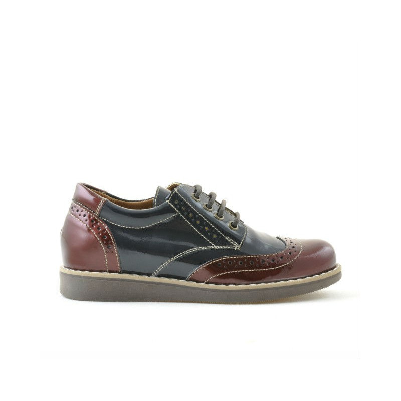 Buty dziecięce 154 lakier bordo kombinowany