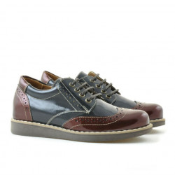 Buty dziecięce 154 lakier bordo kombinowany
