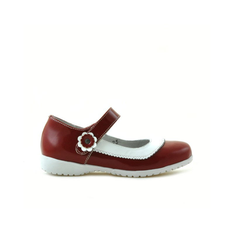 Buty dla małych dzieci 19c lakierowane czerwone+białe