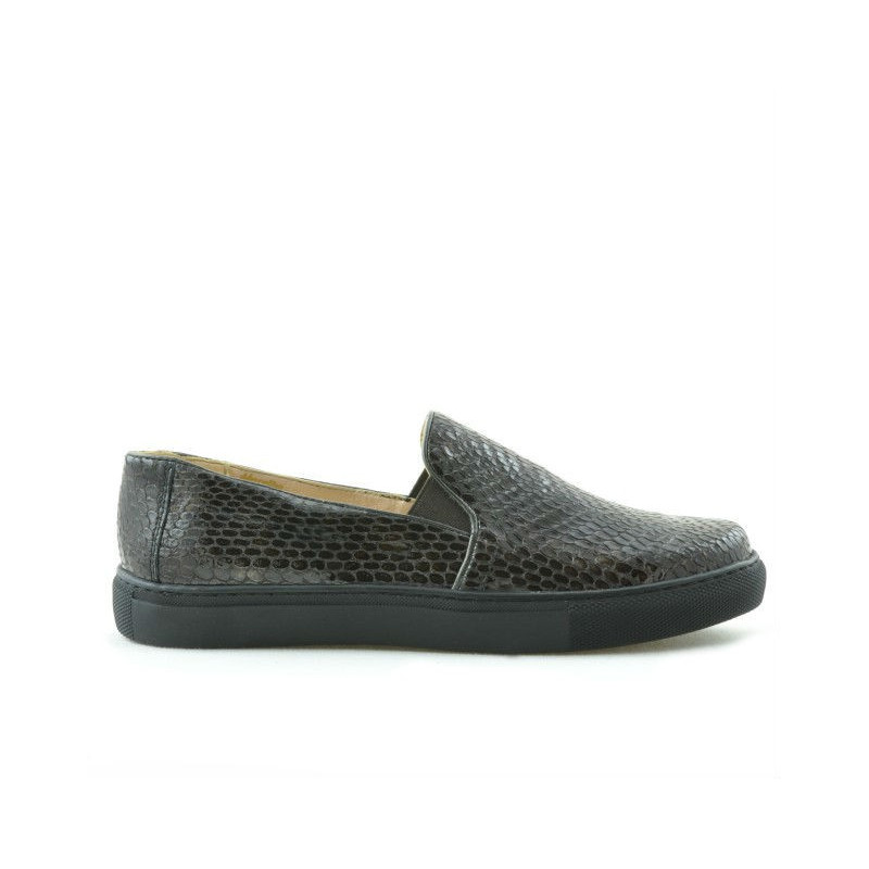 Buty sportowe damskie 658 croco kawa