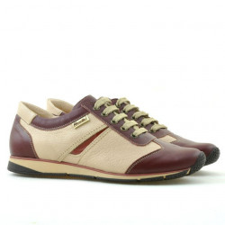 Buty sportowe damskie 196 bordowo-beżowe