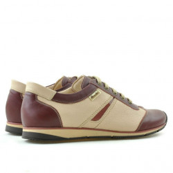 Buty sportowe damskie 196 bordowo-beżowe