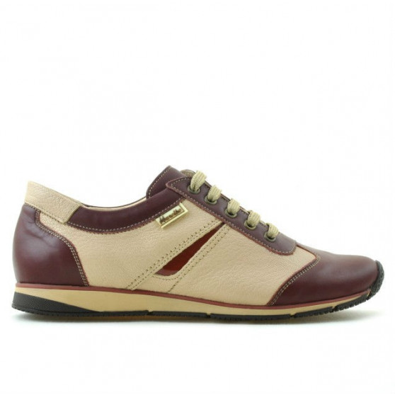Buty sportowe damskie 196 bordowo-beżowe