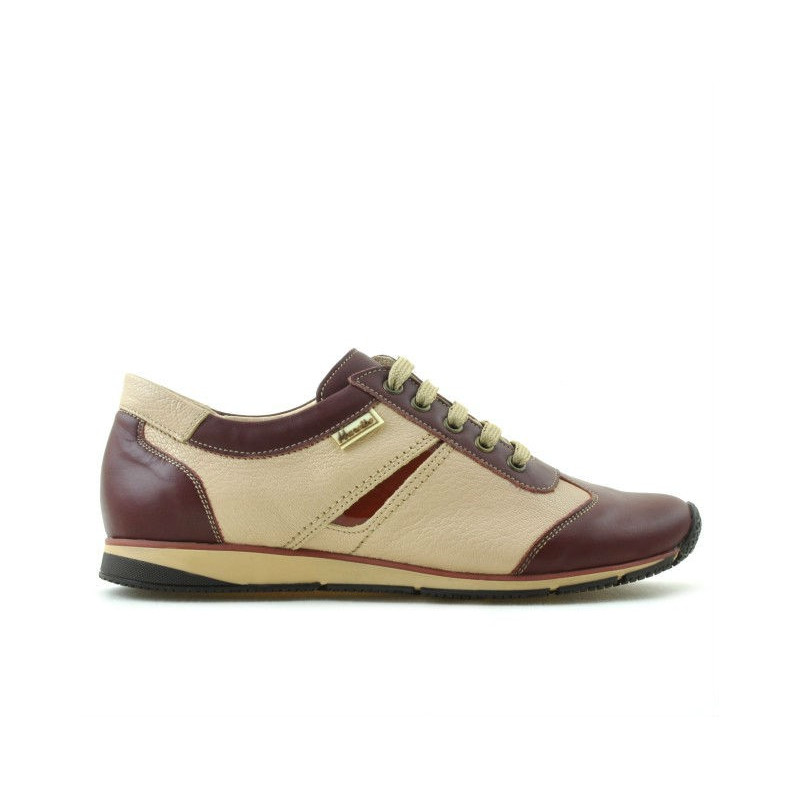 Buty sportowe damskie 196 bordowo-beżowe