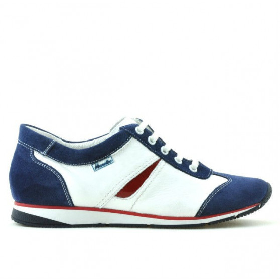 Damskie buty sportowe 196 indygo welur+białe