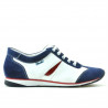 Damskie buty sportowe 196 indygo welur+białe